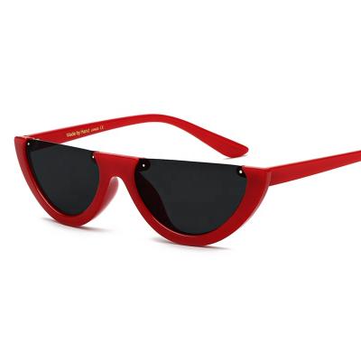 China Fashion Sunglasses Wholesale 2019 Glass Half Frame Small Sun Glasses OEM UV400 Gift For Women Man for sale