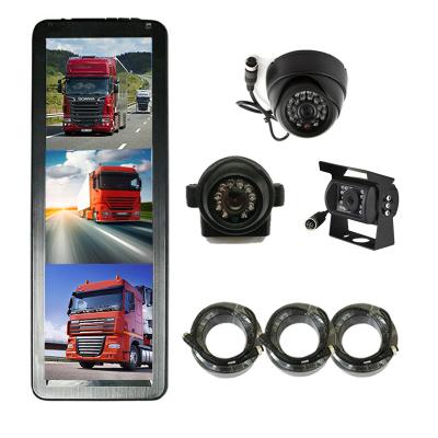 China Heavy Duty Vehicles Such As Buses 12.2 Inch 3CH Split Screen Side View Mirror Monitor Rear View Support Car Camera System With USB/SD/MP5/IR/FM For Buses for sale