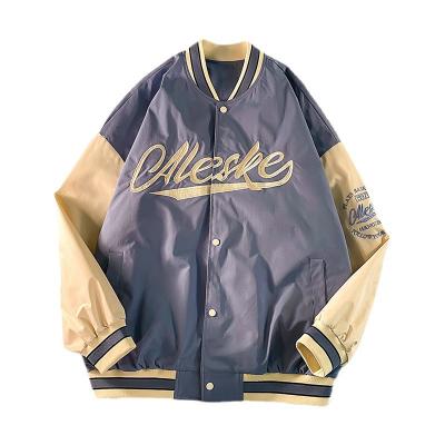 China Wholesale Reversible Baseball Jacket Fashionable Insti Outdoor Fall Tops Letters Embroidery Coat Men Students Urban Casual Jacket for sale