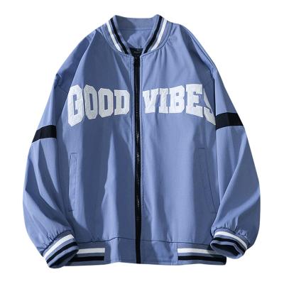 China Wholesale Reversible Blank Varsity Jackets For Men Patched Letter Design Stand Collar Single Breasted Baseball Jacket Man Casual Coat for sale