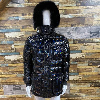 China Custom logo faux fur men's parka jacket hood nylon jacket men waterproof winter detachable reflective jacket for sale