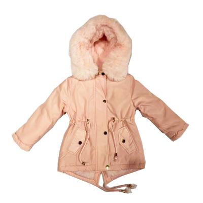 China Custom Made Breathable Detachable Hood Jackets Toddler Girls Winter Faux Fur Coat Babies Jackets for sale