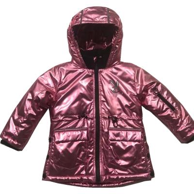 China 2021 Dark Red Girls Winter Coat Custom Made Waterproof Hooded Jacket For Child Coat Kids Jacket for sale