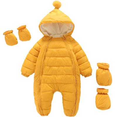 China Custom Winter Baby Romper Winter Style Baby Clothes Warm Newborn Zipper Romper Baby Boy Clothes Unisex Rompers Sets for sale