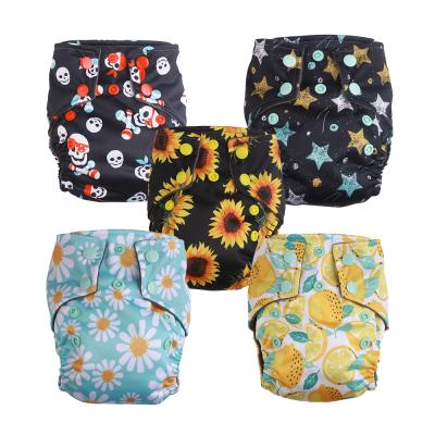 China Cloth Printed Newborn Diapers Waterproof Reusable Bamboo Charcoal Inner Diapers for Boys and Girls for sale