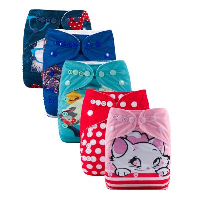 China Cloth Printed Reusable Diapers Washable Baby Diapers One Size Cloth for sale