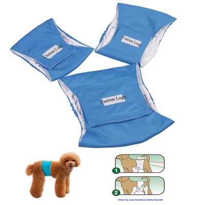 China Viable Custom Logo High Absorbency Washable Male Dog Diapers Eco Friendly Reusable Dog Diaper for sale