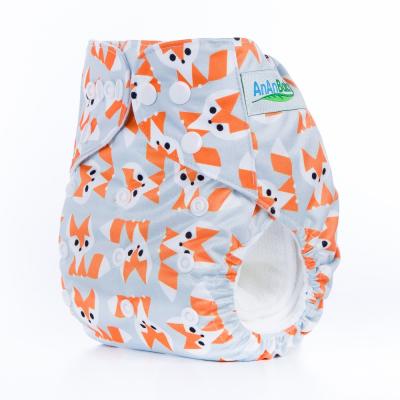 China 2020 Ananbaby Pocket Printed Washable Diaper All In One Eco-Friendly Baby Cloth Diaper for sale