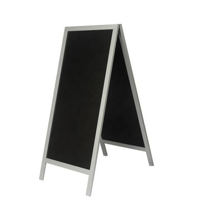 China Waterproof Signs Stand Up Sidewalk Steel Frame Aluminum Outdoor Black Metal Customized Advertising On Board Chalkboard Rack for sale