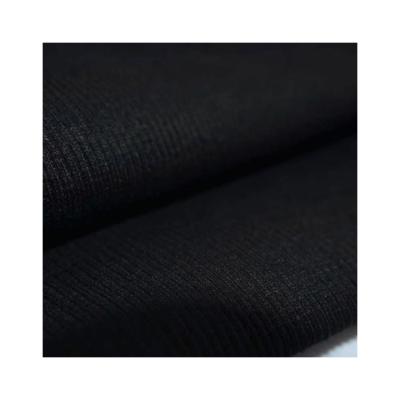 China Wholesale SIZE Comfortable Viscose Recycled Polyester Rib Fabric Rayon Spandex 2x2 Rib Knit Fabric For Collar or Cotton Cuff for sale