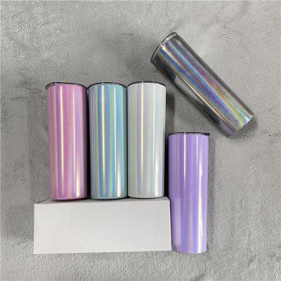 China Sustainable 600ml Blanks Sublimation Coated Teal Lavender 20oz Unbreakable Coffee Tumbler With Closed Lid Straw for sale