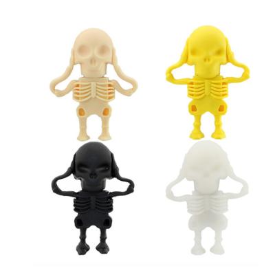 China Custom Skull Skeleton Pendrive USB Stick Custom PVC PVC Flash Drive 16GB 32 GB 64GB for sale