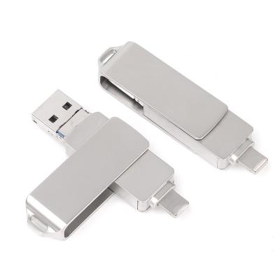 China Metal Factory Price 3 In 1 Otg Flash Usb Pen Drive Phone Otg Usb Drive Suitable For Mobile Phone for sale