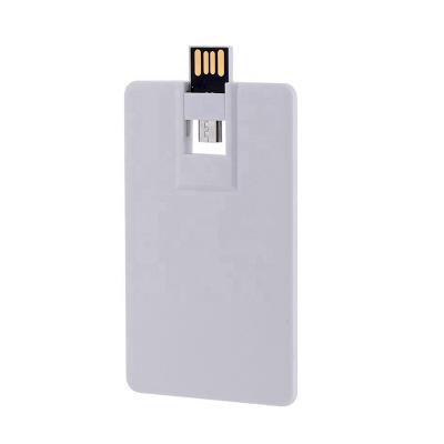 China Plastic 2 in 1 OTG Credit Card USB Reader 16GB 32GB OTG Flash Card USB Pen Drive for sale