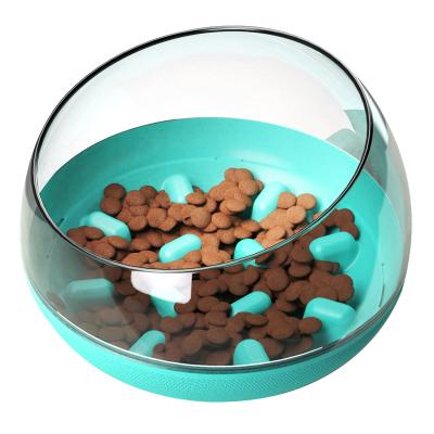 China Stocked Cheap Plastic Single Feeder Capsule Tumbler Slow Dog Bowl For Foods And Water for sale