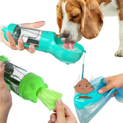 China Sustainable Portable Plastic Pet Feeder Dog And Cat Bowl Pet Drinking Bowl With Bottle for sale