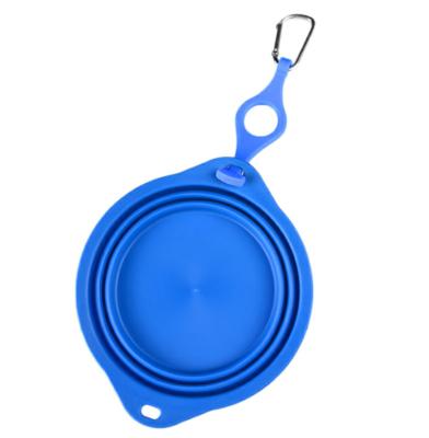 China Stocked Hanging Walking Plastic Pet Folding Dish Outdoor Feeding Bowl for sale