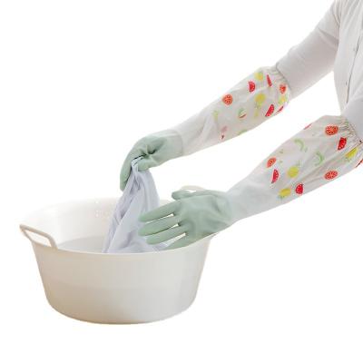 China Winter Rubber Direct Wholesale Kitchen Price Promotion Dishwashing Mitt Natural Rubber Warm Non-slip Gloves for sale