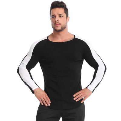 China Tik Tok 2021 New Arrivals Sports Men's Fitness Long Sleeve T-shirt QUICK DRY Oversize Running Cotton Workout Long T-shirt for sale