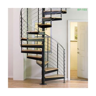 China Modern Wooden Spiral Staircase Decoration Be Clear Indoor Outdoor Home Spiral Staircase for sale