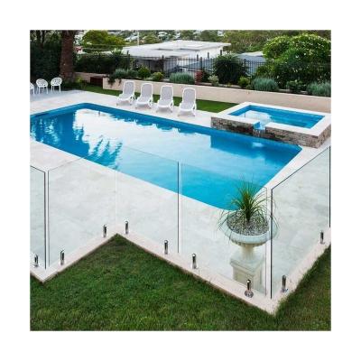 China Hot Sale Modern Stainless Steel Swimming Pool Barrier Pin Outdoor Frameless Swimming Pool Barrier Glass Railing for sale