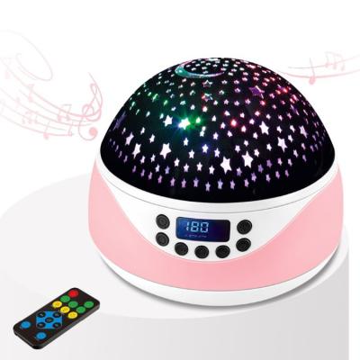 China Remote Control Rotary Timing Modern Music Aid Sleep Lamp Projector Star Moon Star Night Light For Kids for sale