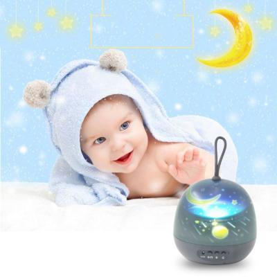 China Modern Moon Star Bedside Lamp Romantic 360 Degree Rotation Projection Lamp Star Night Light for sale