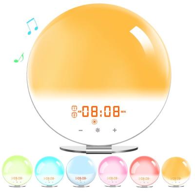 China Hot Sale 30 Level Radio Flash Wake Up Light Sunrise Digital Alarm Clock Dual Alarms Sleep Radio Sunrise Lamp Wake Up Light for sale