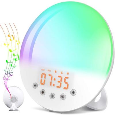 China Radio Amazon Sunrise Wake Up Light Alarm Digital Alarm Clock Wake Up Light Alarm Clock With FM Radio for sale