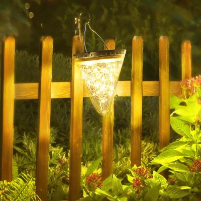 China Garden Hot Selling Waterproof Copper Wire Solar Triangle Mason Jar Light for Outdoor Garden Christmas Decoration for sale