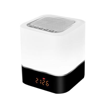 China None Touch Colorful Light Digital Alarm Clock Led Wireless HiFi Speaker for sale