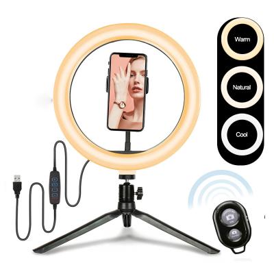 China Makeup Ring Light Led Desktop YouTube Video TIK Alive TOK Ring Light With Stand For 10 Inch Live Lamp Beauty Make Up Lamp for sale