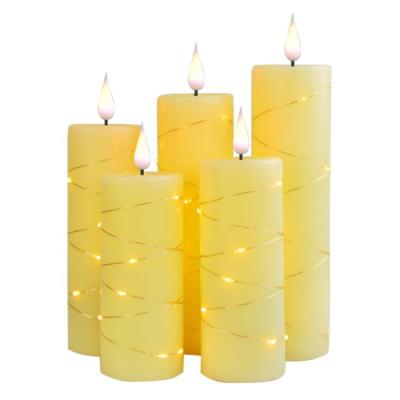 China 5 Pcs Flameless LED Battery Remote Control Flickering Flameless Candles Led Paraffin Candles for sale