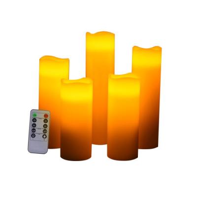 China 5 Pcs Flameless LED Battery Remote Control Flickering Flameless Candles Led Paraffin Candles for sale