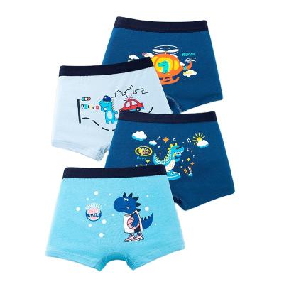 China Breathable Wholesale four packs cute cartoon pattern cotton children's underwear boxer briefs children's underwear boys for sale