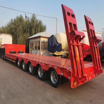 China 13T-18T Axle 40 Ft Low Bed Semi Trailer for Heavy Goods and Vehicle Transportation for sale