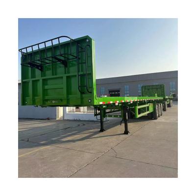 China 15 Workdays Production Time Double Axle Flatbed Semi Trailer for Container Transport for sale