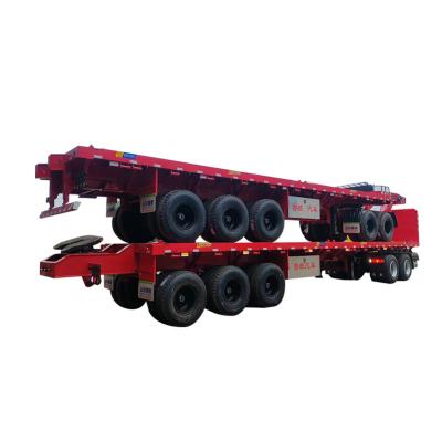 China Semi-reboque Relógio de cama plana 20ft 40ft Duplo eixo SuperLink Truck de aço à venda