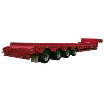 China Mechanical Suspension 40 Ft 3 Axle Low Bed Semi Trailer Transport Heavy Vehicles for sale