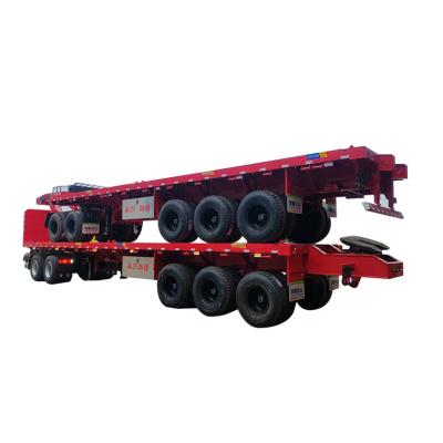 China Suspensão pneumática 2 eixos 3 eixos Duplo Semi-Relógio Super Link Flatbed para camião da Mongólia à venda