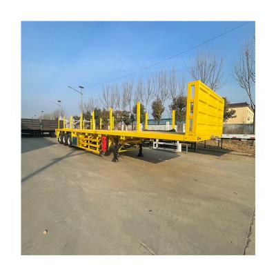 Κίνα Μέγιστο ωφέλιμο φορτίο 40T 4 άξονες Flatbed Semi Trailer για 20/40Ft κοντέινερ 13750*2550*3850mm προς πώληση