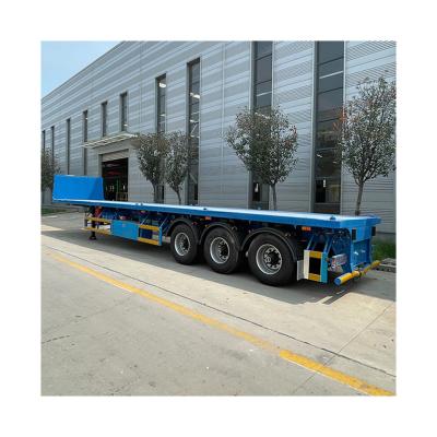 China Good Condition Semi-Trailer 20 Ton 30 Ton Flatbed Trailer with Flat Deck Trailer for sale