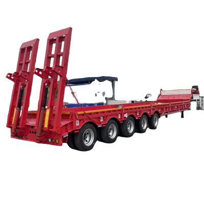 China 40T Max Payload Steel Multi-axle Special Semi-trailer Flatbed Low Bed Trailers Loader for sale