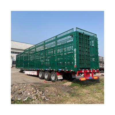 China Semi-Trailer Special for Animal Transport Stake Fence Livestock Trailer Axles Cargo Truck for sale