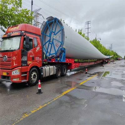 China Semi-remolque de esqueleto de acero que ahorra energía para el transporte de palas de viento largas en venta