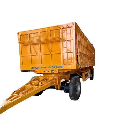 China Volledig platbed skelet aanhangwagen Container transport draaitafel aanhangwagen staal materiaal Te koop