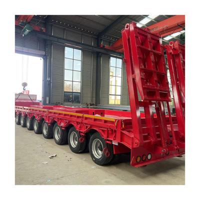 China 8 Ejes Semi remolque Lowboy para el transporte de excavadora de carga útil máxima de 120T en venta