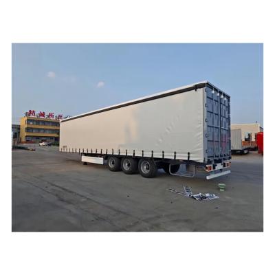 China Mechanische ophanging 3 assen Van type gesloten doos 40T 50T zijkant gordijn half-trailer Te koop