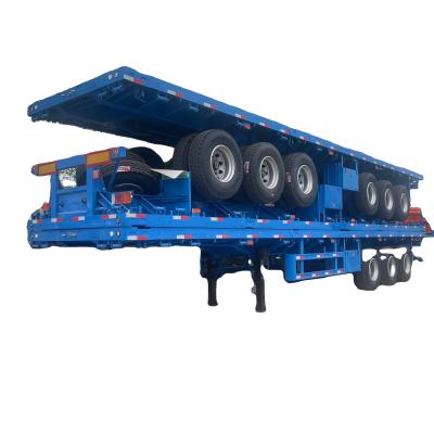 China High Payload 40-60ft 3 Axle Flatbed Semi Trailer for Tanzania Container Shipping for sale