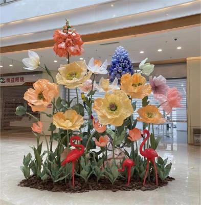 China Silk / Organza / Paper EVA Hot Selling Organza Paper Size Silk Free Standing Color Can Be Decor Customized Giant Flower For Wedding Decoration Actives for sale